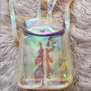 Unif Clear Iridescent Backpack Purse